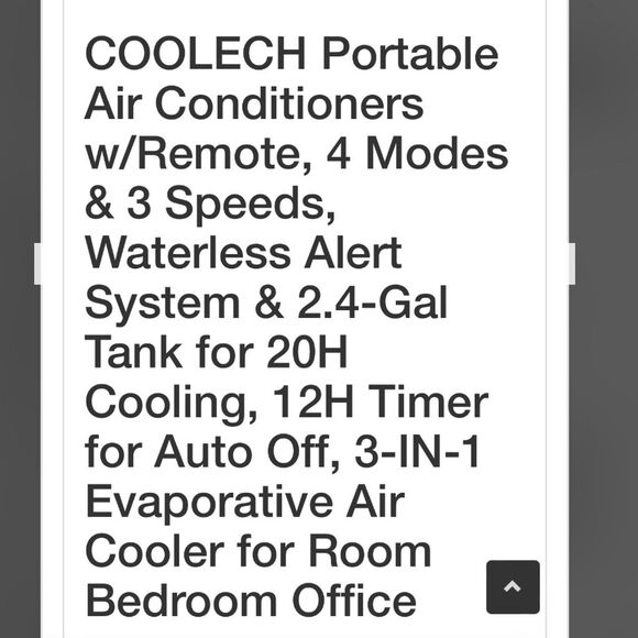 COOLECH 3-IN-1 Portable Evaporative Air Cooler with Remote Control - Picture 11 of 11